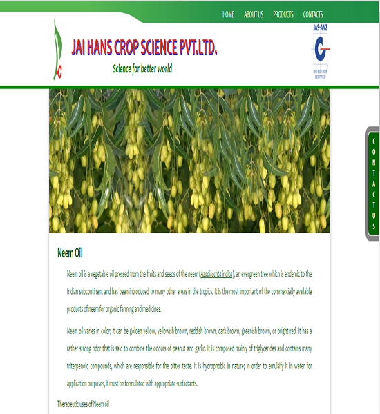 JAI HANS CROP SCIENCE PVT.LTD.</h1>